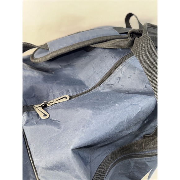 Nike Large Duffle Sports Bag 30" Long Black Side Pockets Shoulder Strap 14x14" - Picture 10 of 16